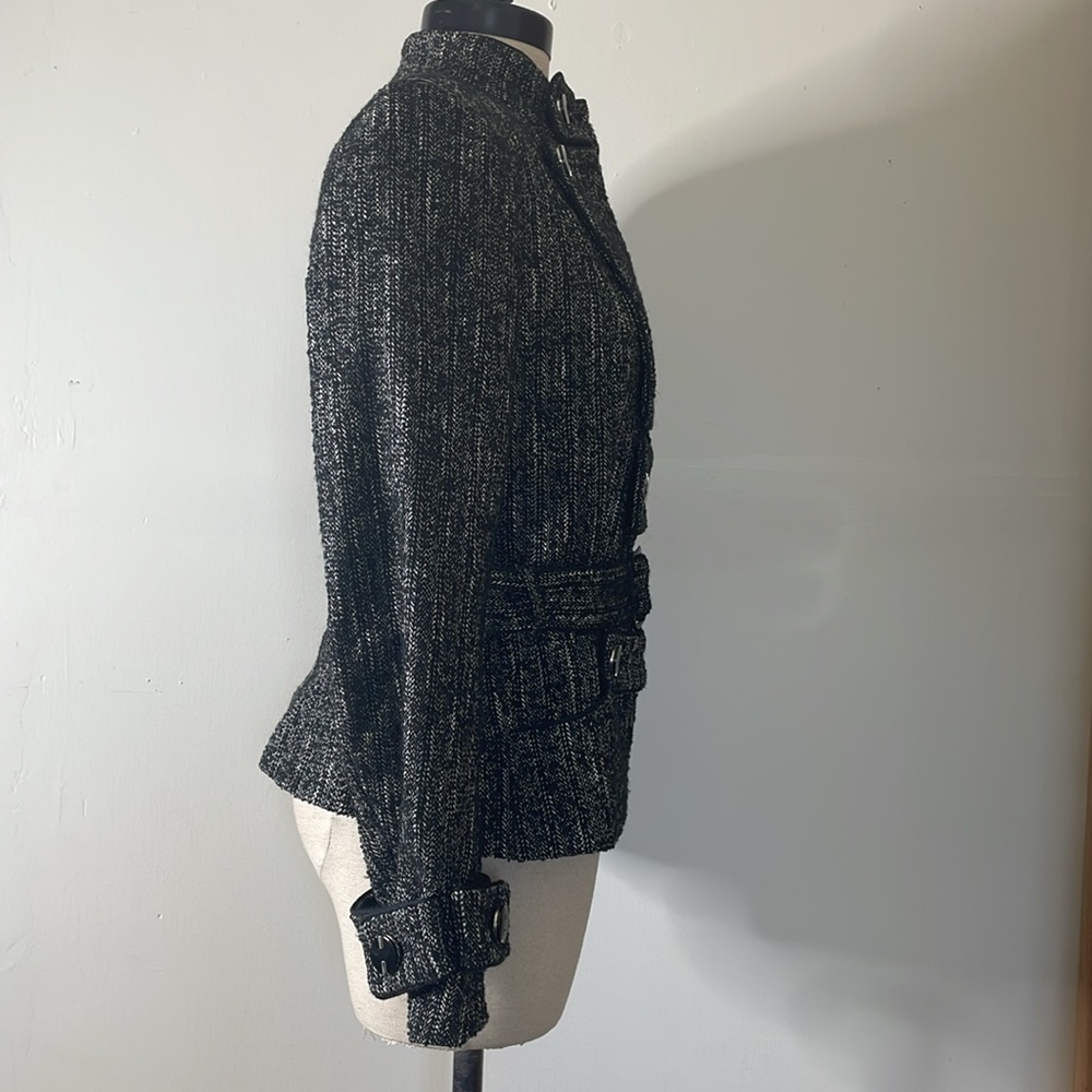 Anne Fontaine Tweed Zip Up Jacket Pockets Size 38 US 4 - Picture 6 of 13